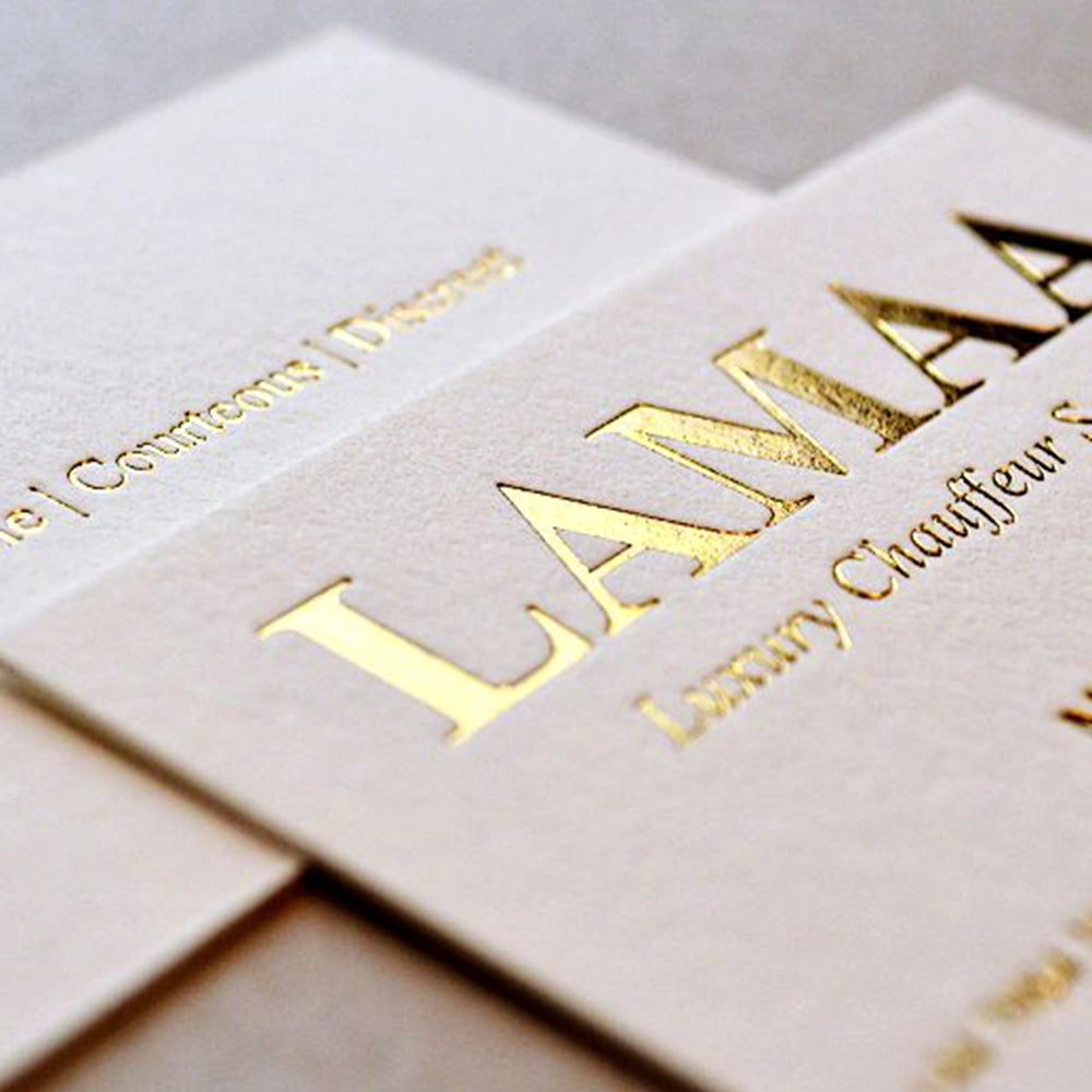 gold foiling business cards uae