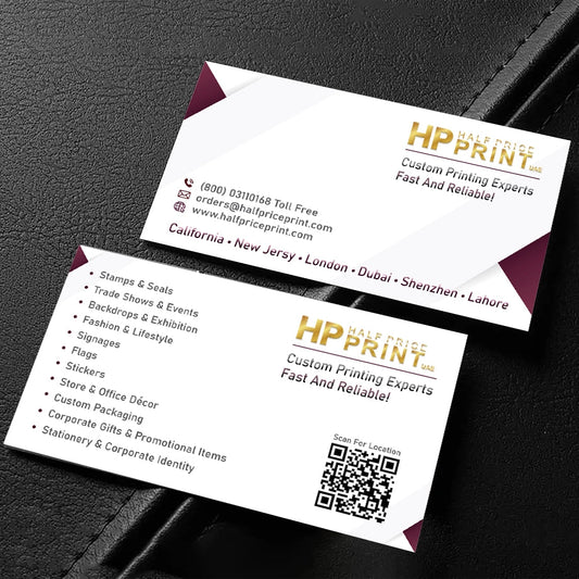 spot uv and gold foiling business card